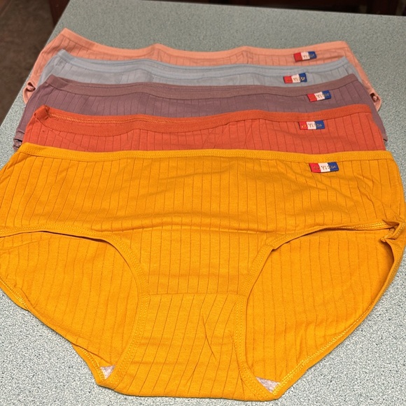 5 Pair Mid Rise Ribbed Briefs for Women - Picture 5 of 5